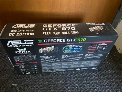 ASUS STRIX OC EDITION * NVIDIA GEFORCE GTX970  4 GB * BOXED * FEW MONTHS USED * GOOD CONDITION